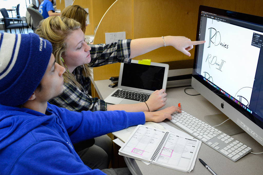 Students at computer
