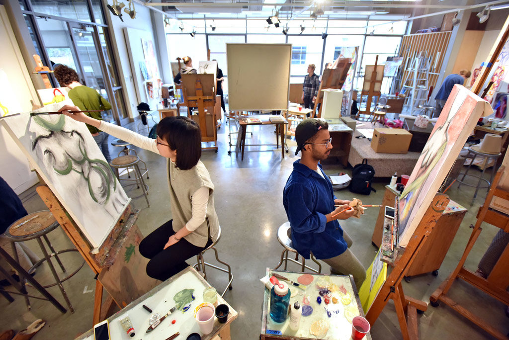 Students painting