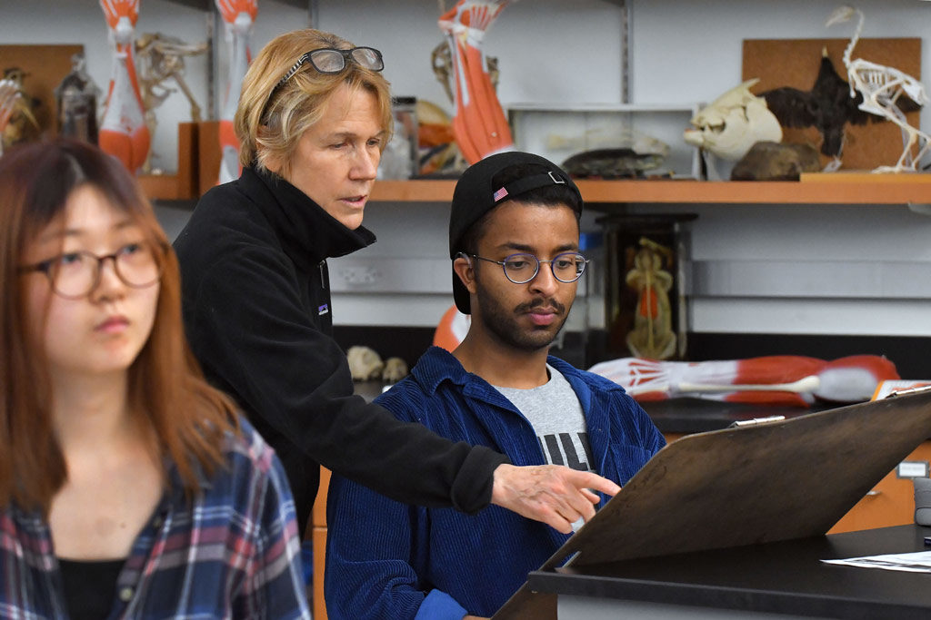 Associate Professor Patricia Stone with students