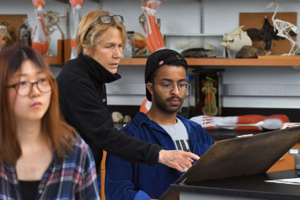 Associate Professor Patricia Stone with students