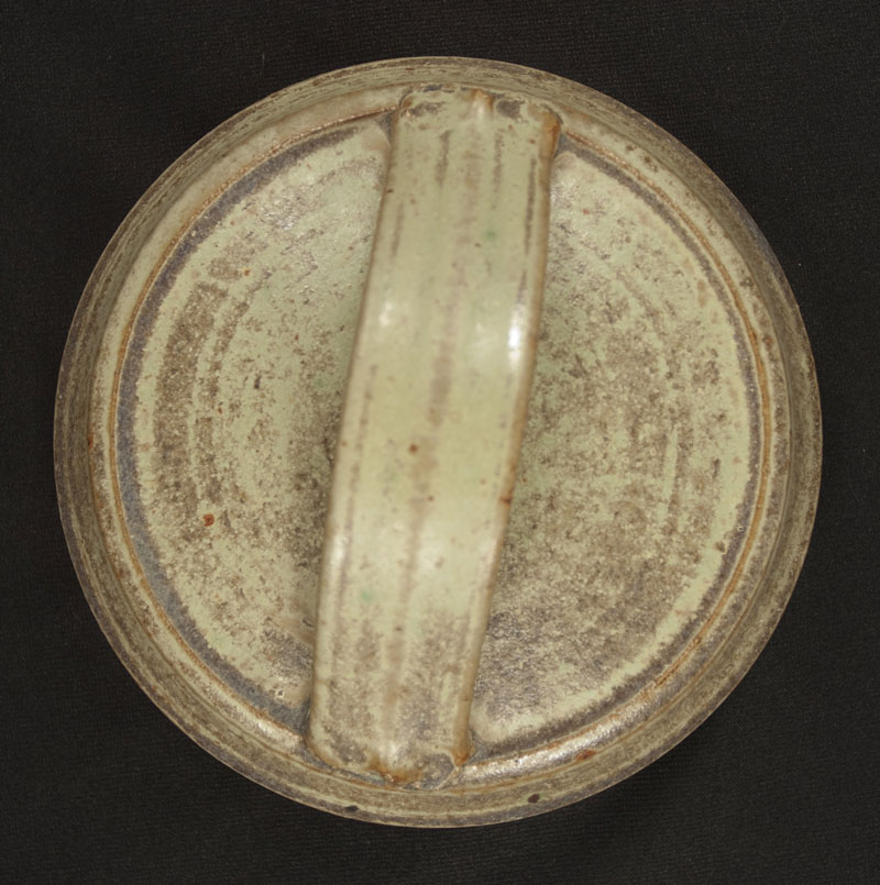 Five Sided Gray-Green Pot with Lid (358026)