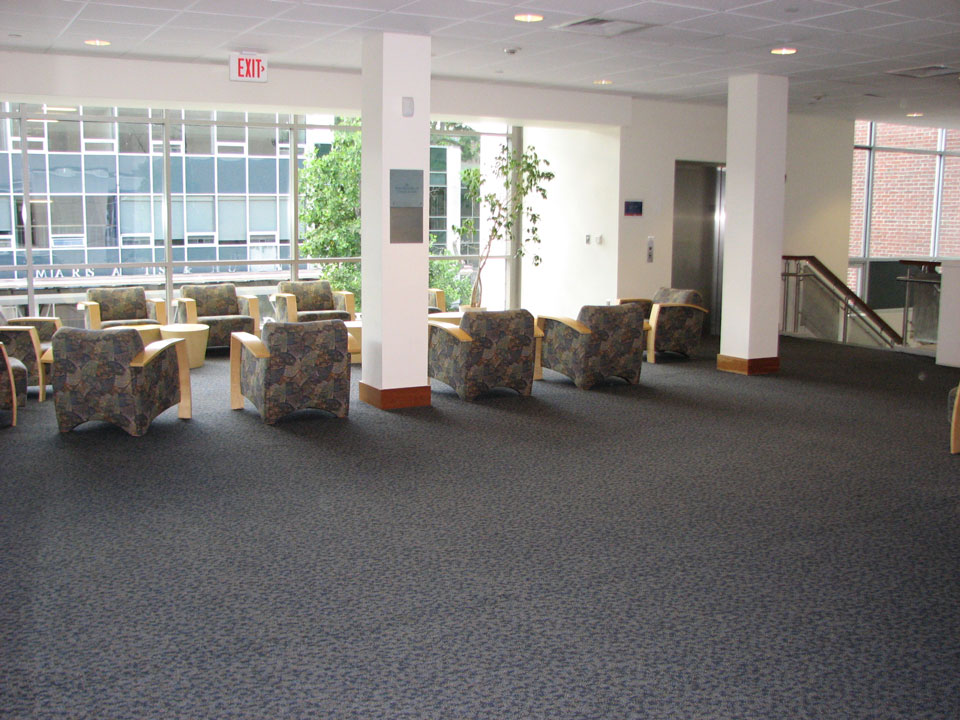 Watson Fine Arts, Haas Concourse, open area often used for receptions or small gatherings.
