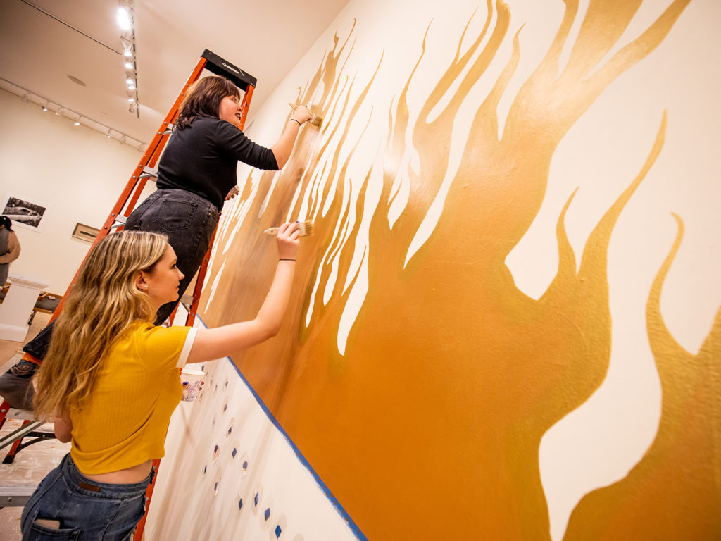 Student curators install "It's Elemental: Fire