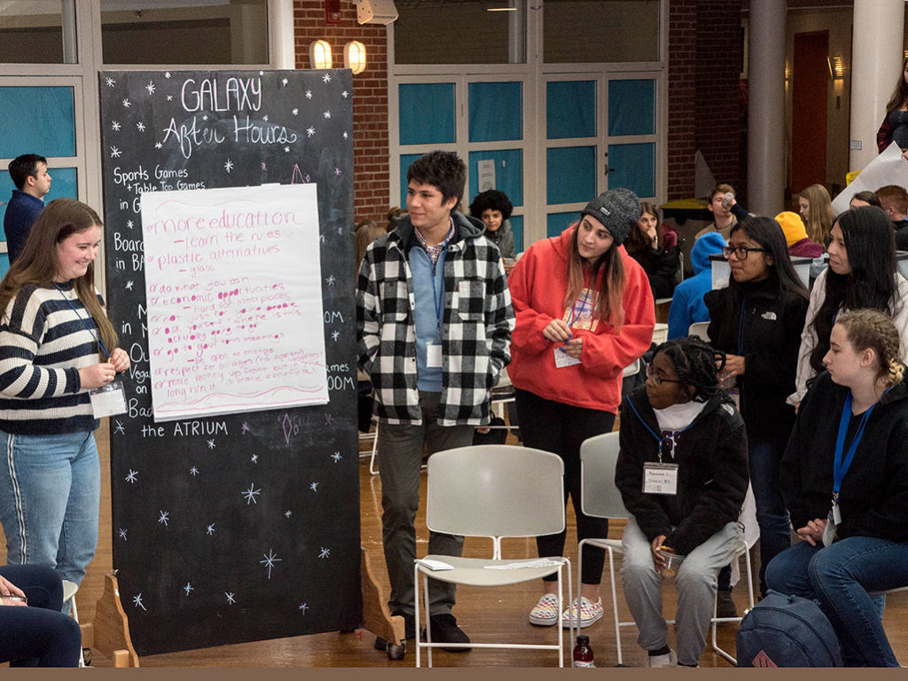 Students at Youth Climate Action Summit at Wheaton College