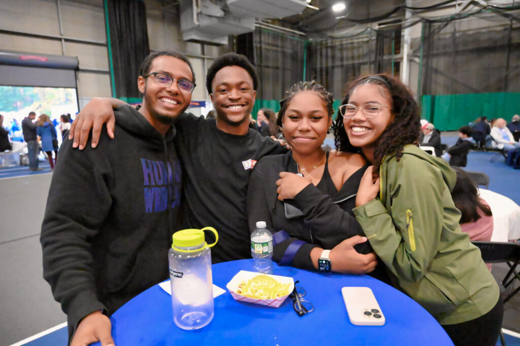Group of students in Clark Recreation center at Fall Fest