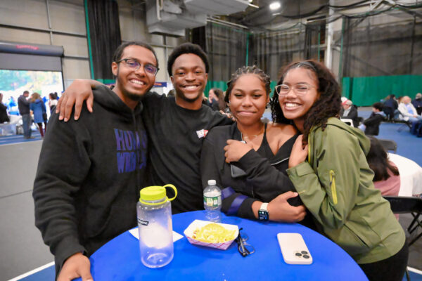 Group of students in Clark Recreation center at Fall Fest