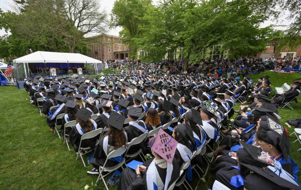A sea of graduates during the Commencement 2024 ceremony.