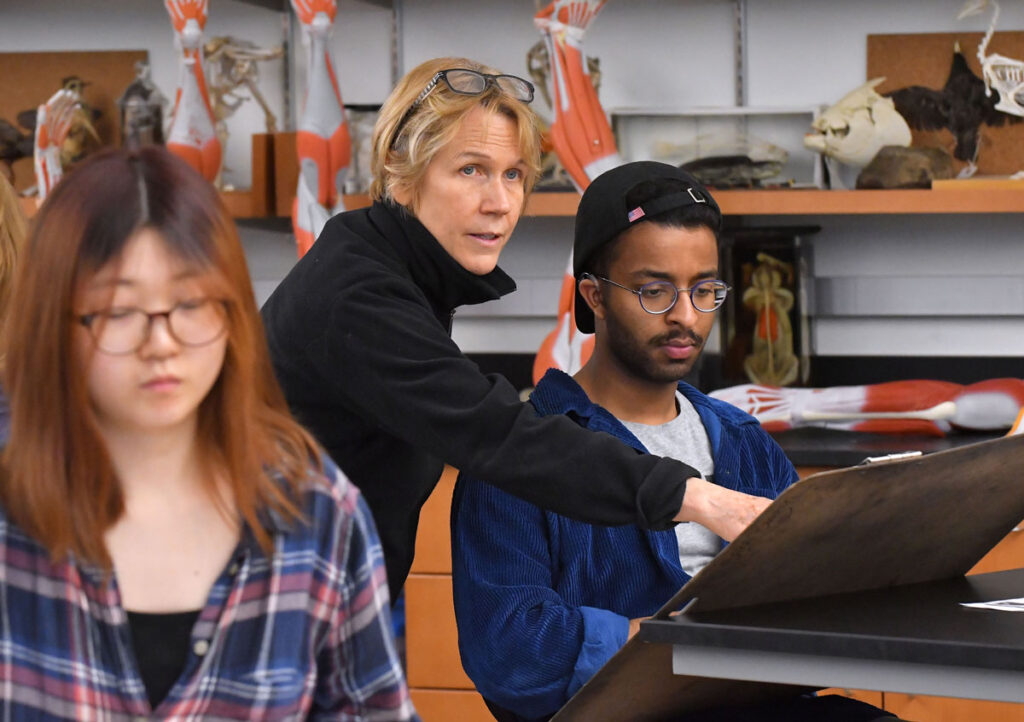 Students in drawing class